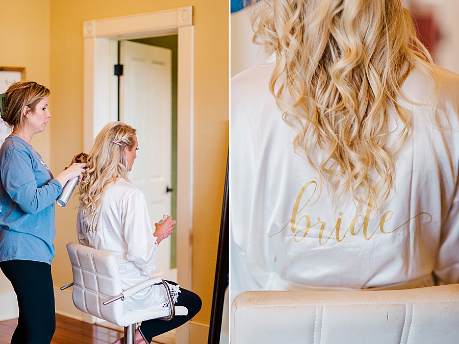 bride getting ready at this associate wedding at marblegate