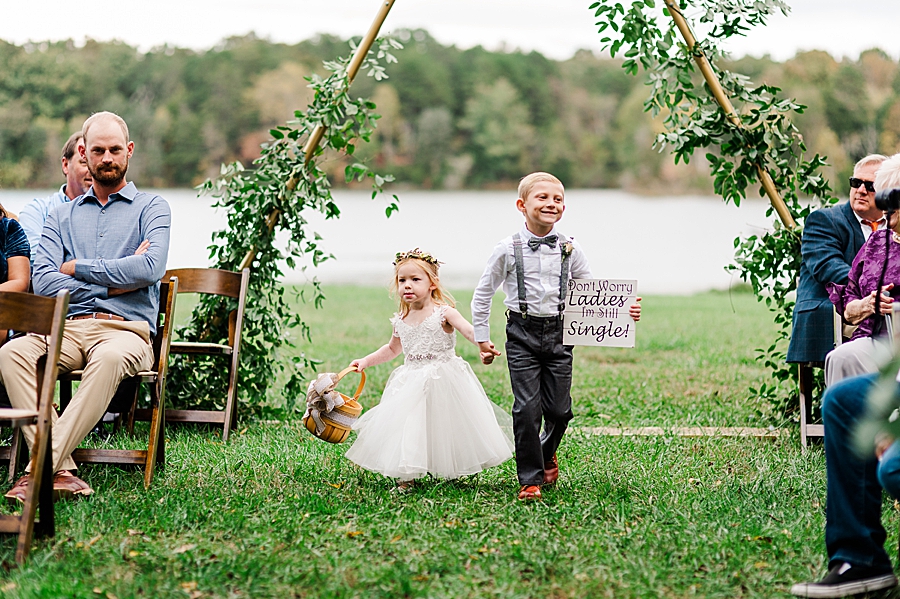flower girl and ring bearer at this associate wedding at marblegate