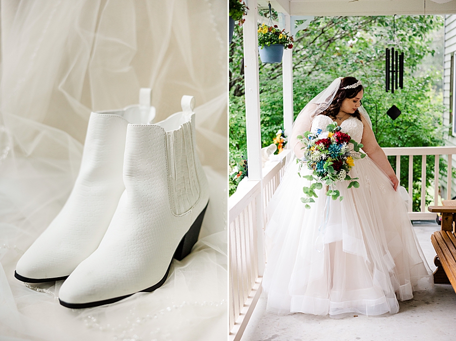 white bridal boots