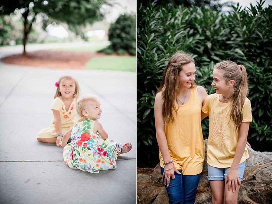 Yellow shirts at this World's Fair Park session by Knoxville Wedding Photographer, Amanda May Photos.