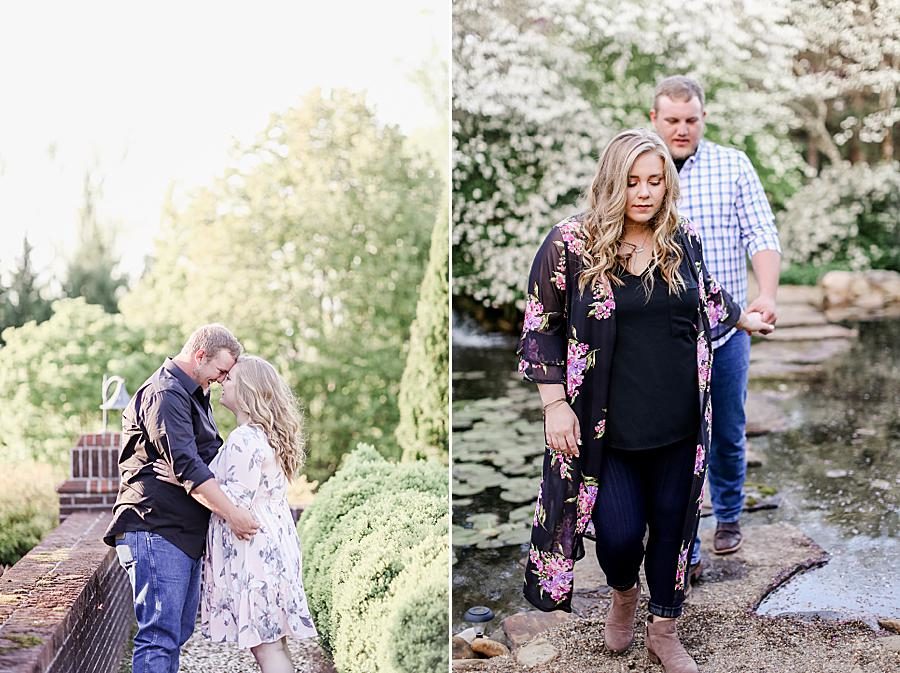 Walking down the path at this Baxter Gardens Engagement by Knoxville Wedding Photographer, Amanda May Photos.