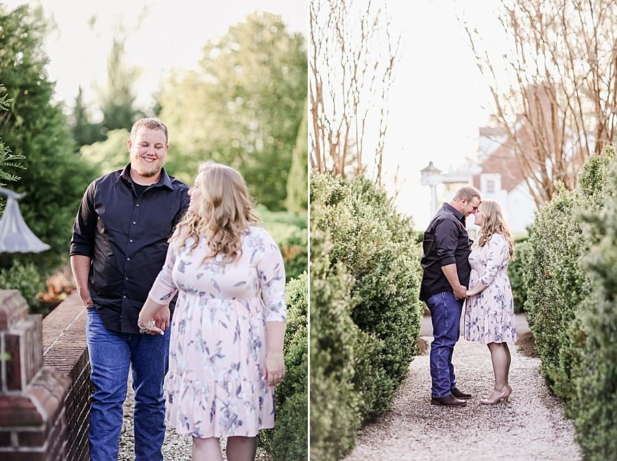 Foreheads together at this Baxter Gardens Engagement by Knoxville Wedding Photographer, Amanda May Photos.