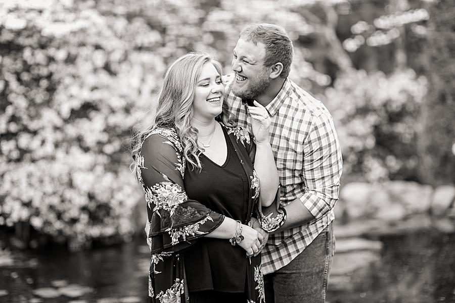 Laughing at this Baxter Gardens Engagement by Knoxville Wedding Photographer, Amanda May Photos.