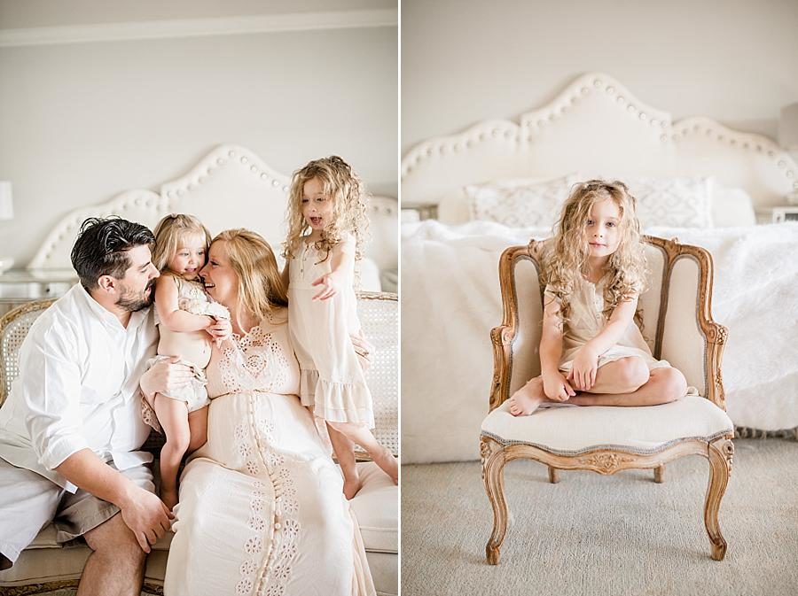 Vintage chair at this Lifestyle Maternity Session by Knoxville Wedding Photographer, Amanda May Photos.