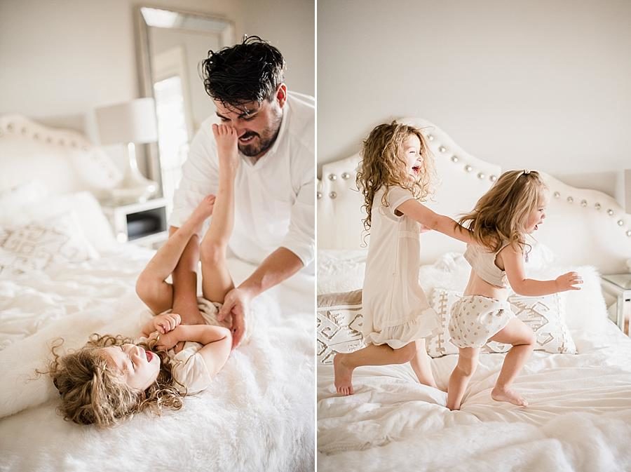 Playing with dad at this Lifestyle Maternity Session by Knoxville Wedding Photographer, Amanda May Photos.