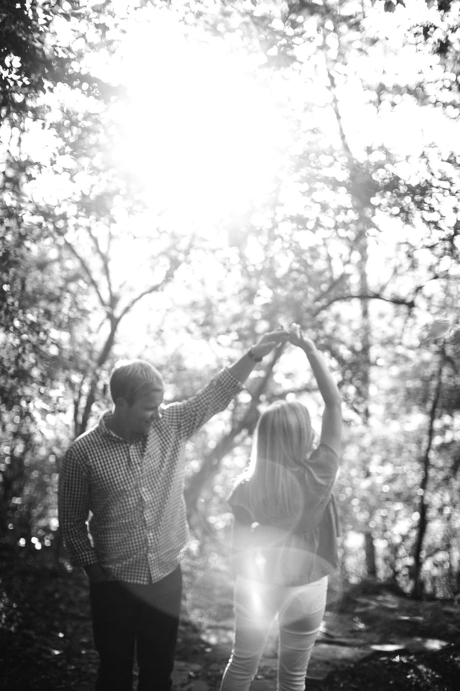 Dancing in black and white at Sunset Rock in Chattanooga by Knoxville Wedding Photographer Amanda May Photos.
