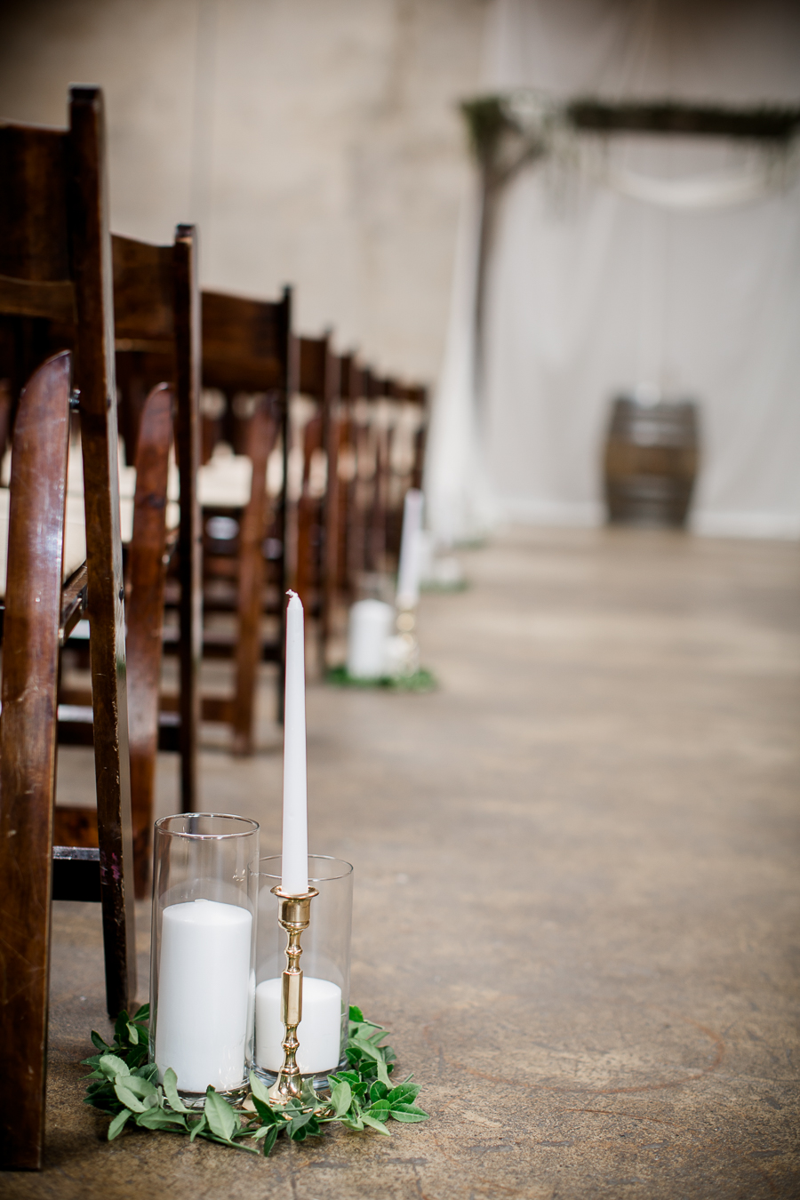 Detail shot of candles on floor at this wedding at The Standard by Knoxville Wedding Photographer, Amanda May Photos.