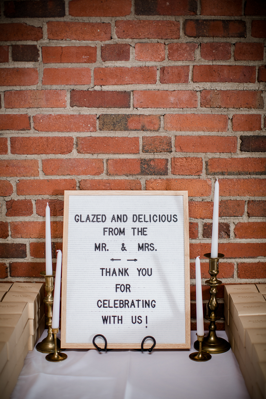 Detail of take home gifts sign at this wedding at The Standard by Knoxville Wedding Photographer, Amanda May Photos.