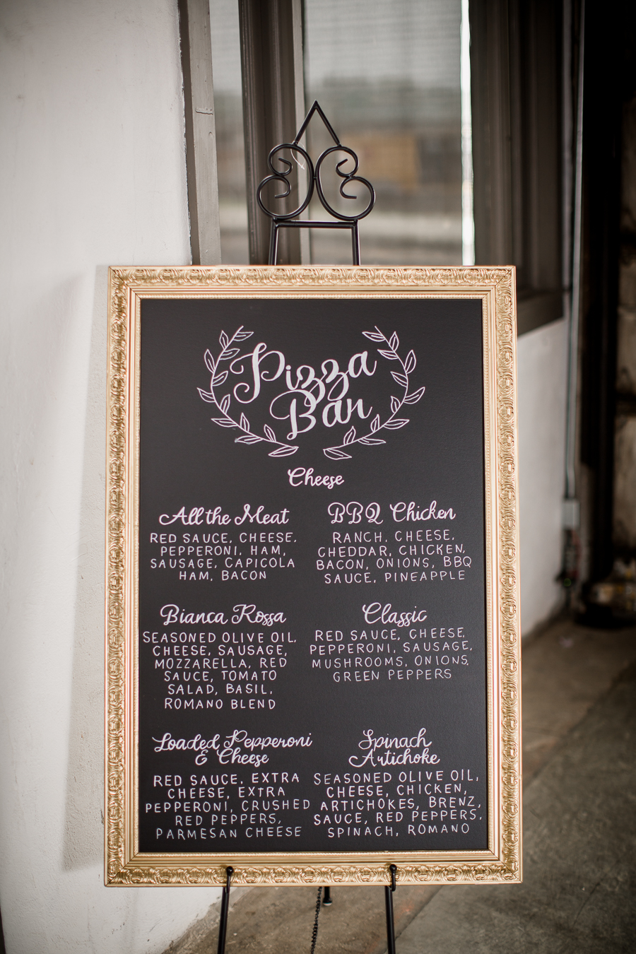 Detail of menu sign at this wedding at The Standard by Knoxville Wedding Photographer, Amanda May Photos.