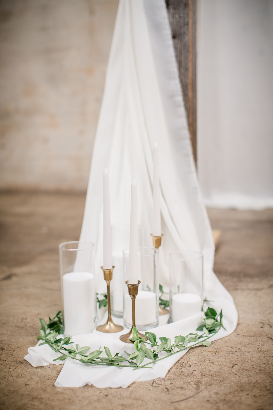 Detail of candles on ground at this wedding at The Standard by Knoxville Wedding Photographer, Amanda May Photos.
