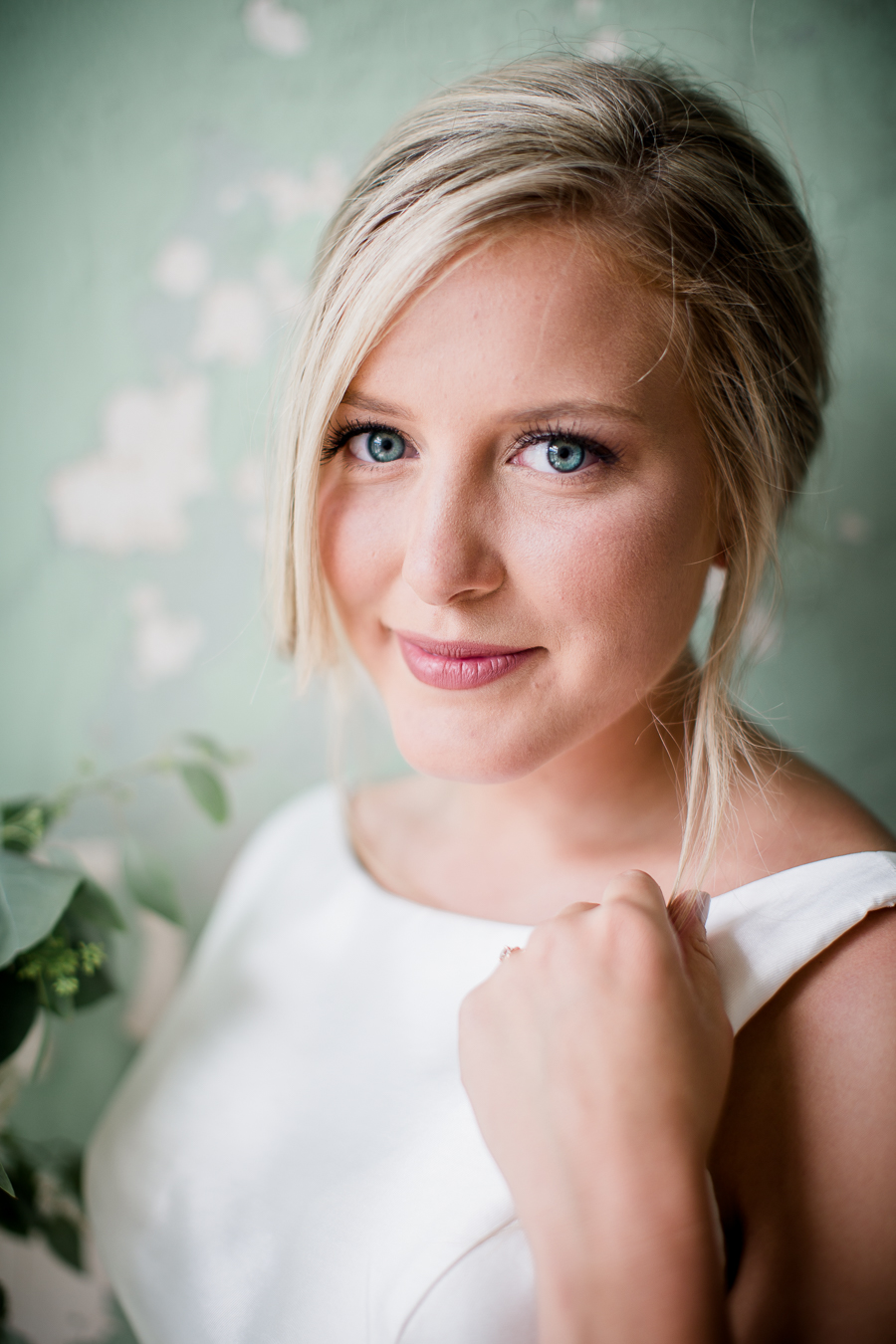 Close up on bride at this wedding at The Standard by Knoxville Wedding Photographer, Amanda May Photos.