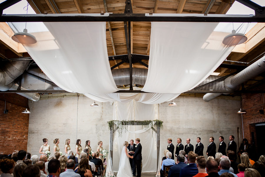 Full view of ceremony at this wedding at The Standard by Knoxville Wedding Photographer, Amanda May Photos.