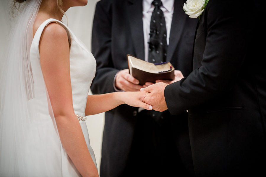 Close up of holding hands at this wedding at The Standard by Knoxville Wedding Photographer, Amanda May Photos.