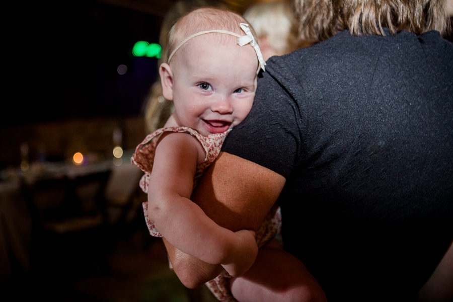 Little baby smiling at this wedding at The Standard by Knoxville Wedding Photographer, Amanda May Photos.