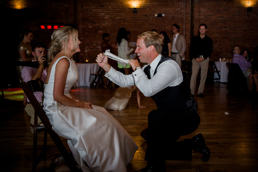 Groom with garder at this wedding at The Standard by Knoxville Wedding Photographer, Amanda May Photos.