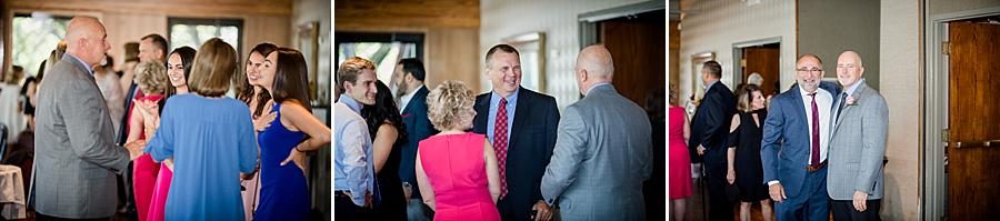 Reception mingling at this Calhoun's on the River Wedding by Knoxville Wedding Photographer, Amanda May Photos.