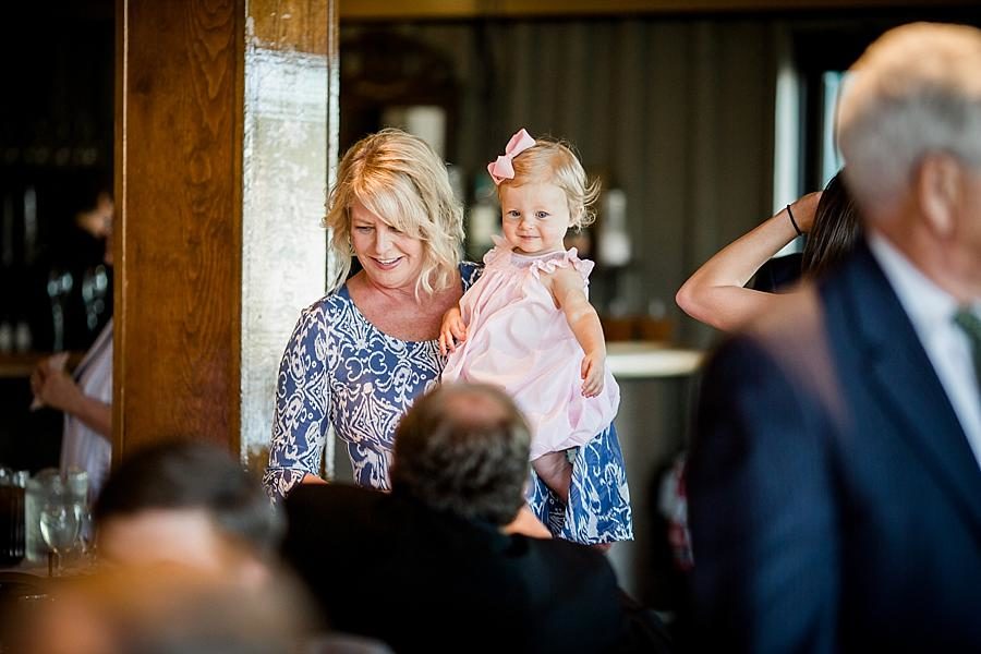 Little guest at this Calhoun's on the River Wedding by Knoxville Wedding Photographer, Amanda May Photos.