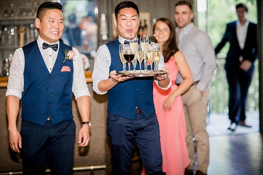 Drink tray at this Calhoun's on the River Wedding by Knoxville Wedding Photographer, Amanda May Photos.
