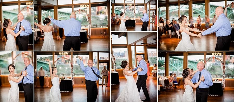 Father daughter dance at this Calhoun's on the River Wedding by Knoxville Wedding Photographer, Amanda May Photos.
