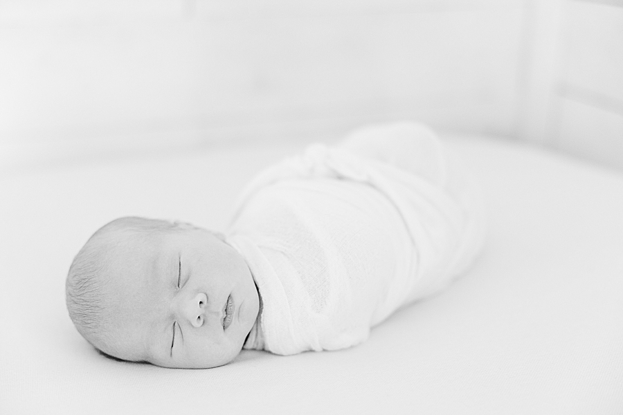 black and white photo at this bright newborn session