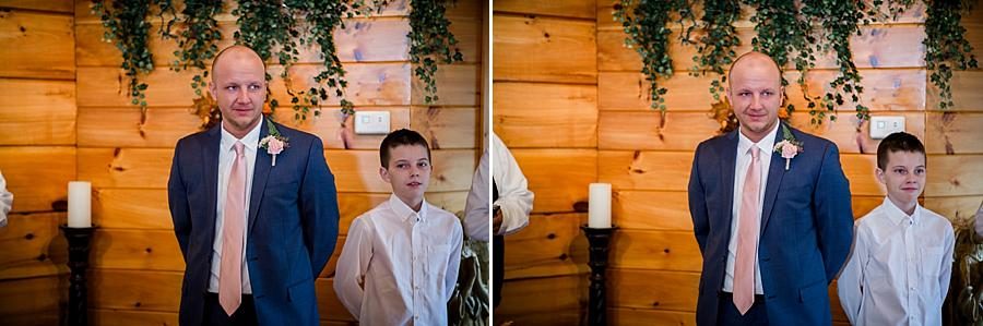 Groom sees bride for the first time at this Alpine Village Wedding Chapel by Knoxville Wedding Photographer, Amanda May Photos.