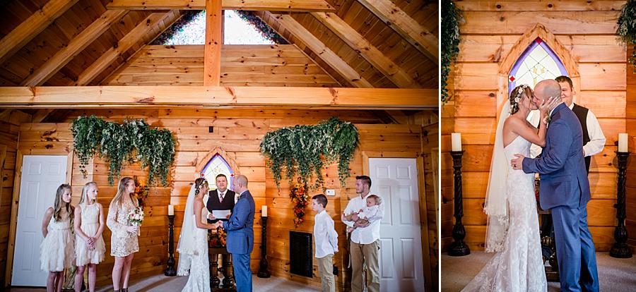 Vows at this Alpine Village Wedding Chapel by Knoxville Wedding Photographer, Amanda May Photos.