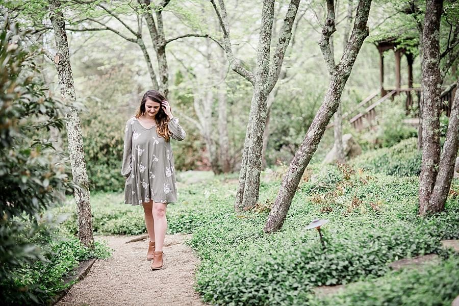 Walking down the path at this Baxter Gardens Head Shots by Knoxville Wedding Photographer, Amanda May Photos.