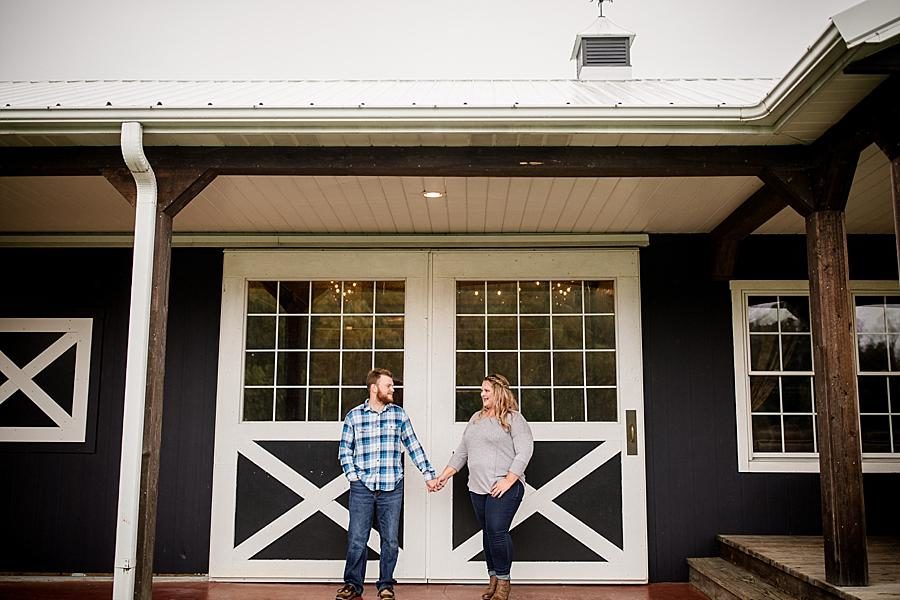 Barn doors at this The Stables at Strawberry Creek Engagement Session by Knoxville Wedding Photographer, Amanda May Photos.