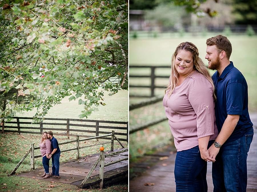 Wooden bridge at this The Stables at Strawberry Creek Engagement Session by Knoxville Wedding Photographer, Amanda May Photos.