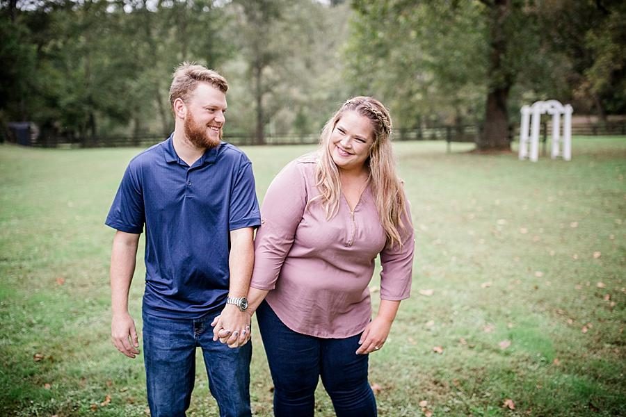 Open pasture at this The Stables at Strawberry Creek Engagement Session by Knoxville Wedding Photographer, Amanda May Photos.