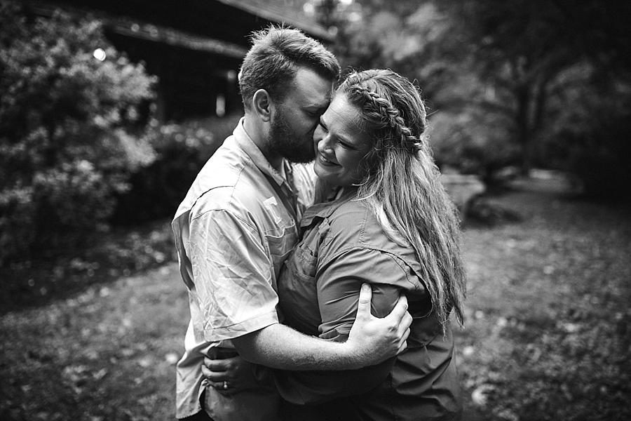 Black and white at this The Stables at Strawberry Creek Engagement Session by Knoxville Wedding Photographer, Amanda May Photos.