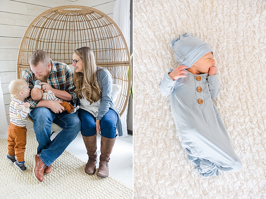 family at brother newborn session in Fountain City