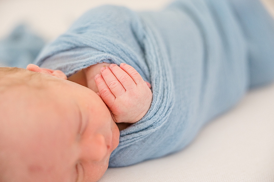 up close shot of newborn hands