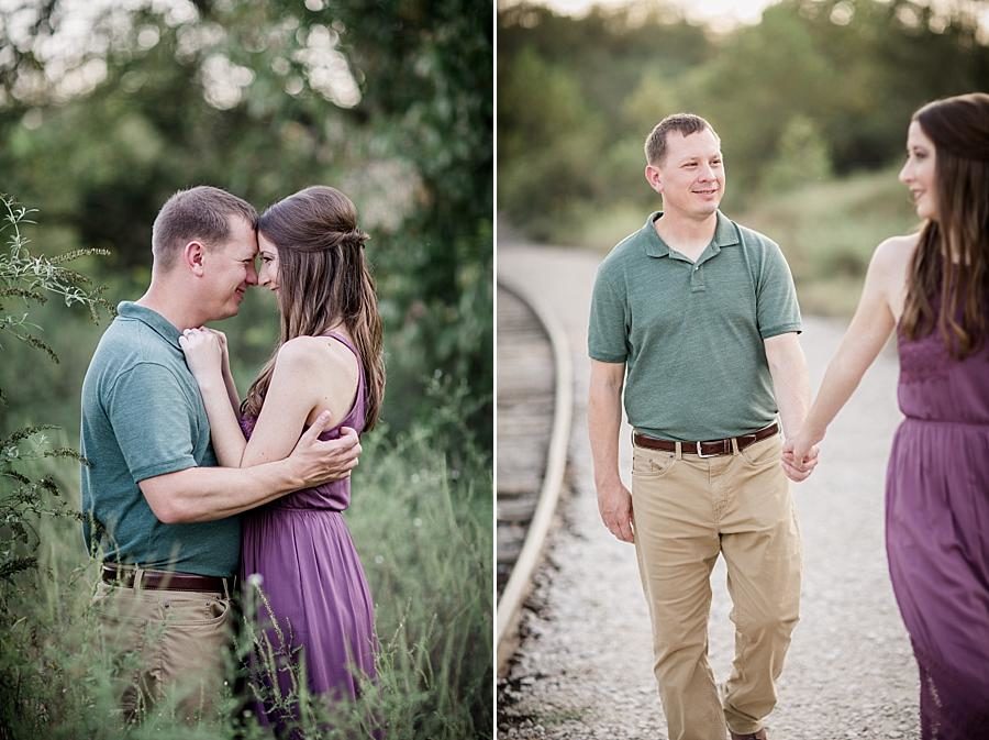 Train tracks at this Meads Quarry Family Session by Knoxville Wedding Photographer, Amanda May Photos.
