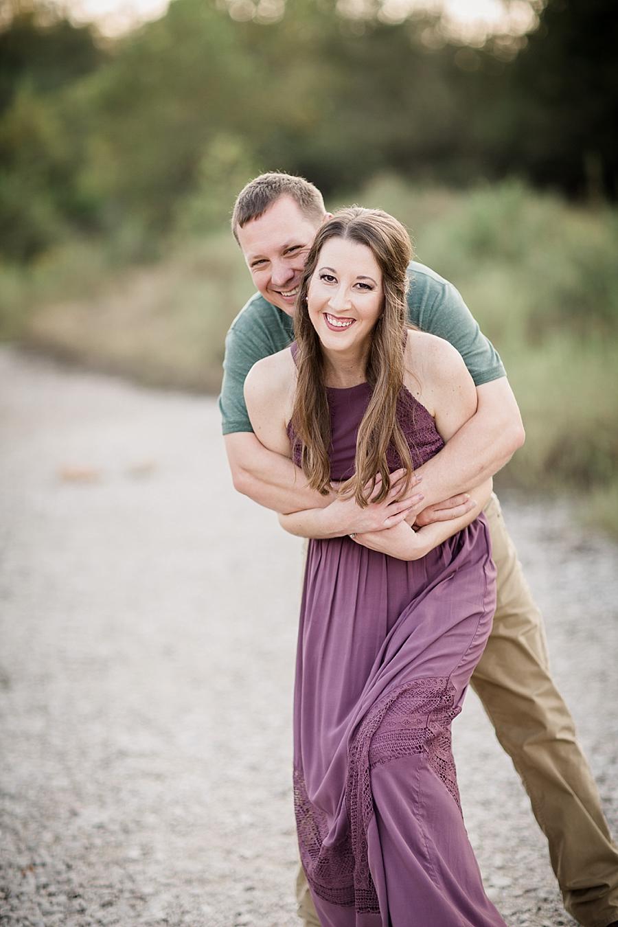 Hug from behind at this Meads Quarry Family Session by Knoxville Wedding Photographer, Amanda May Photos.