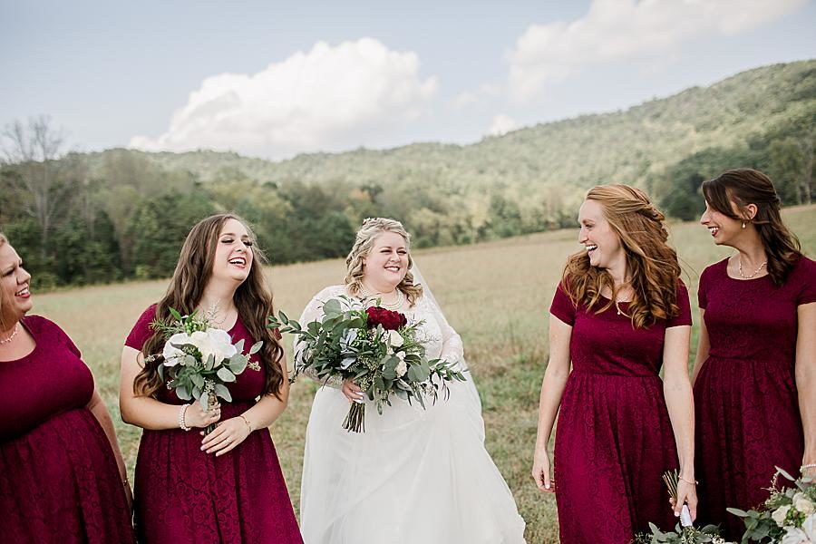 Blue skies and clouds at this Cades Cove wedding by Knoxville Wedding Photographer, Amanda May Photos.