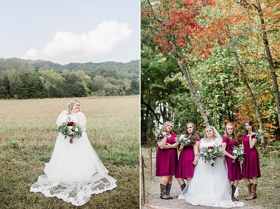 Fall color at this Cades Cove wedding by Knoxville Wedding Photographer, Amanda May Photos.