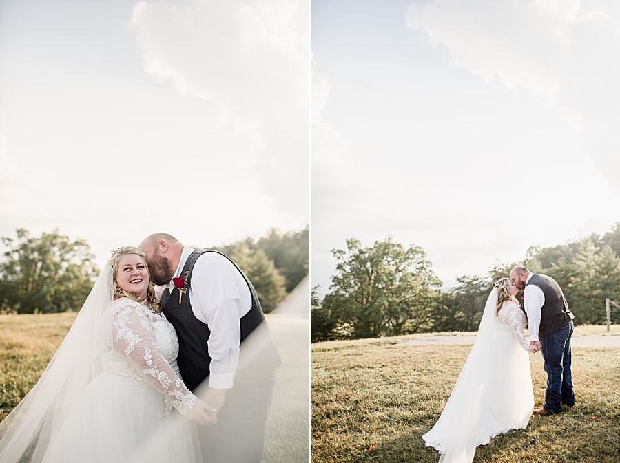 Kiss on the cheek by Knoxville Wedding Photographer, Amanda May Photos.