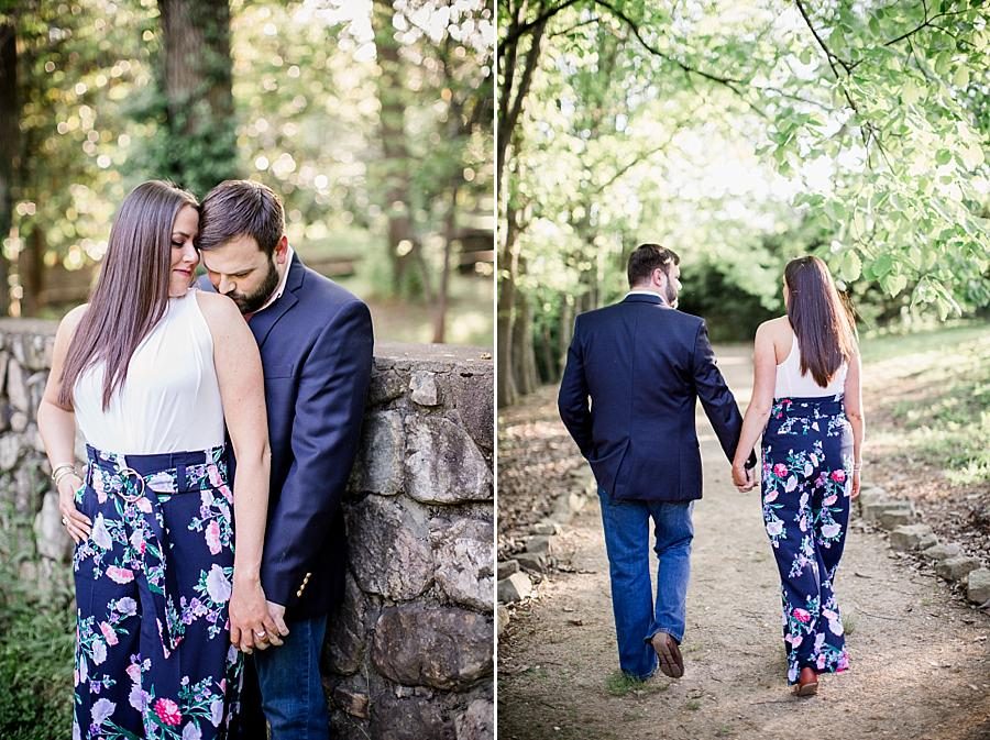 Walking away hand in hand at this Knoxville Botanical Engagement session by Knoxville Wedding Photographer, Amanda May Photos.