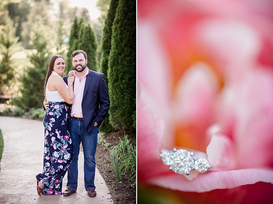 Pink peony at this Knoxville Botanical Engagement session by Knoxville Wedding Photographer, Amanda May Photos.