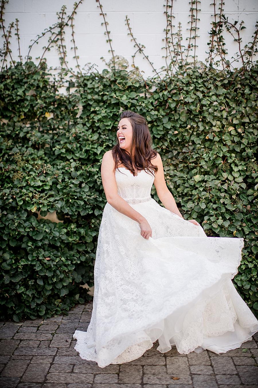 Ivy wall at this bridal session by Knoxville Wedding Photographer, Amanda May Photos.