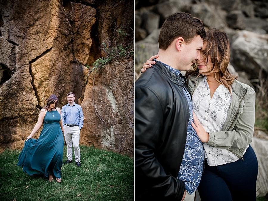 She leads him at this Knoxville engagement session at The Quarry by Knoxville Wedding Photographer, Amanda May Photos.