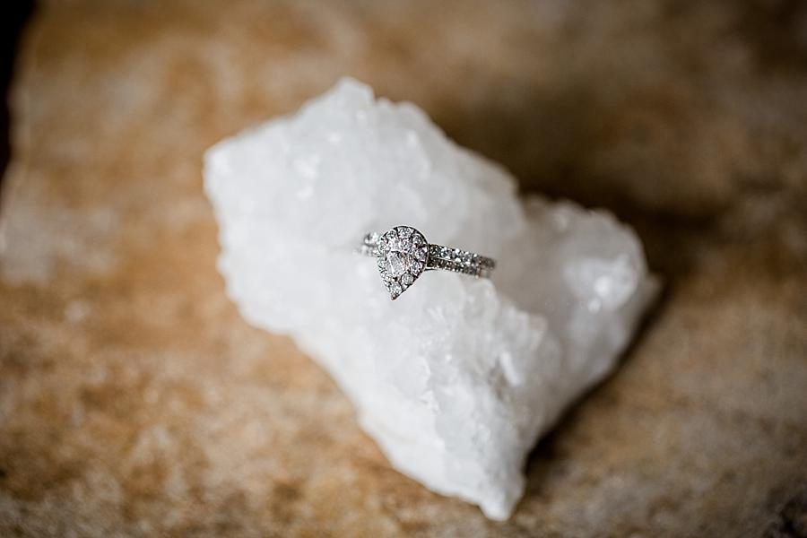 Engagement ring at this The Quarry wedding by Knoxville Wedding Photographer, Amanda May Photos.