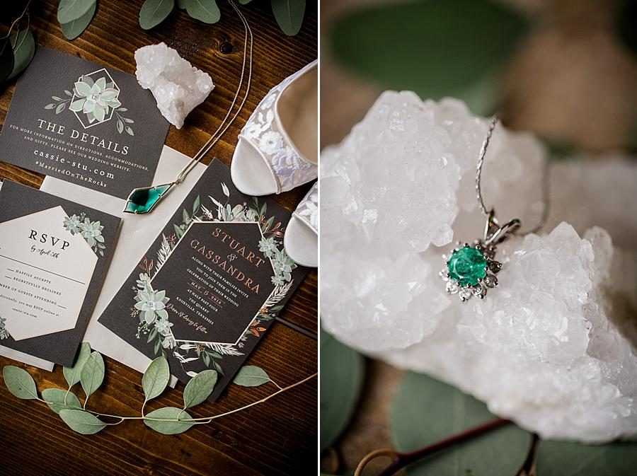 Wedding invitation details at this The Quarry wedding by Knoxville Wedding Photographer, Amanda May Photos.