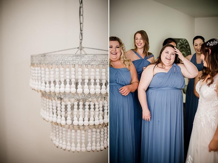 Blue bridesmaid dresses at this The Quarry wedding by Knoxville Wedding Photographer, Amanda May Photos.