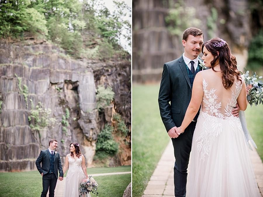 Looking at each other at this The Quarry wedding by Knoxville Wedding Photographer, Amanda May Photos.