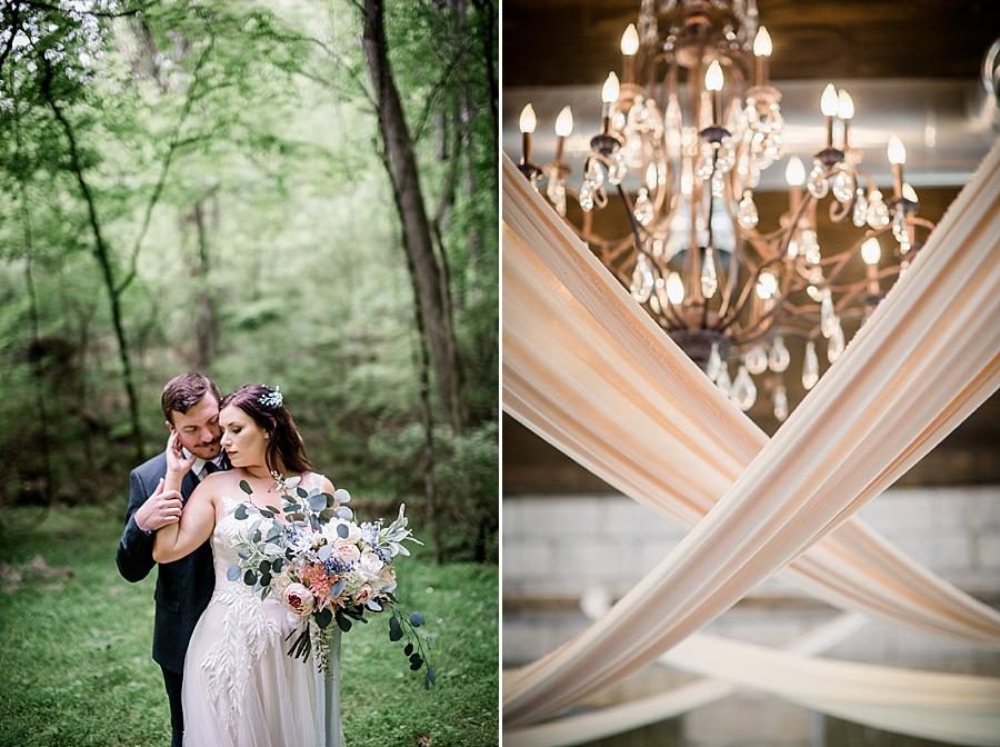 Fabric and chandelier detail at this The Quarry wedding by Knoxville Wedding Photographer, Amanda May Photos.