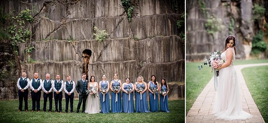The whole bridal party at this The Quarry wedding by Knoxville Wedding Photographer, Amanda May Photos.