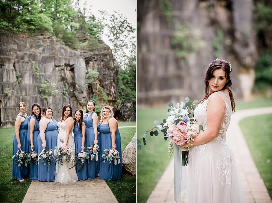 Showing off the bouquets at this The Quarry wedding by Knoxville Wedding Photographer, Amanda May Photos.