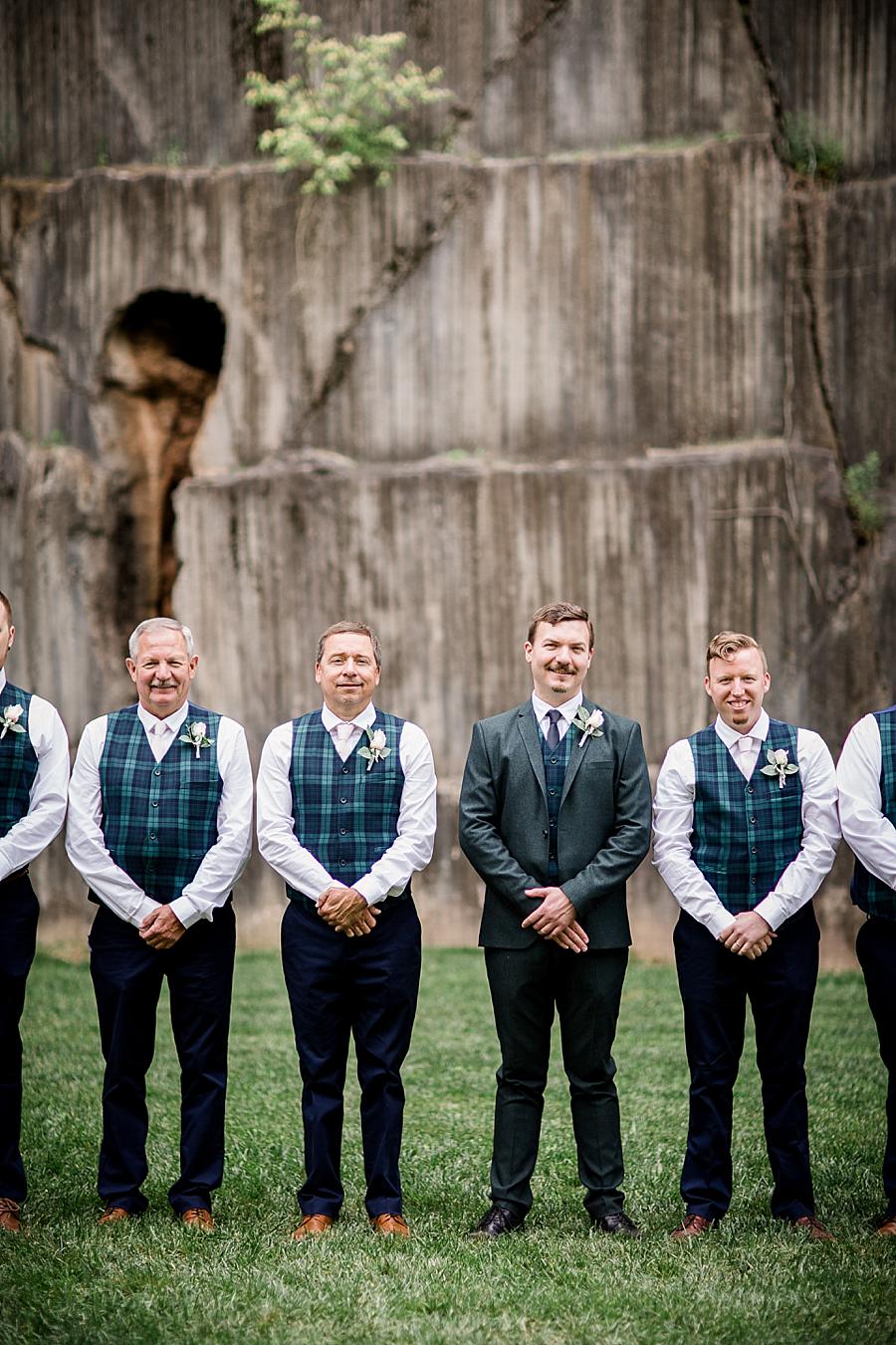 Groomsmen formal pose at this The Quarry wedding by Knoxville Wedding Photographer, Amanda May Photos.